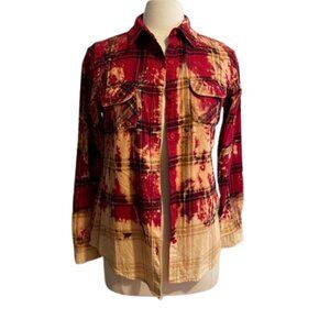 NWOT Blue Age Boutique Bleached Out Flannel Size Medium